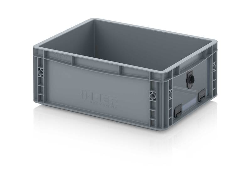 AUER Packaging Skladové otevřené přepravky V euroformátu s průhlednou deskou z akrylového skla EG SKS 43/17 HG
